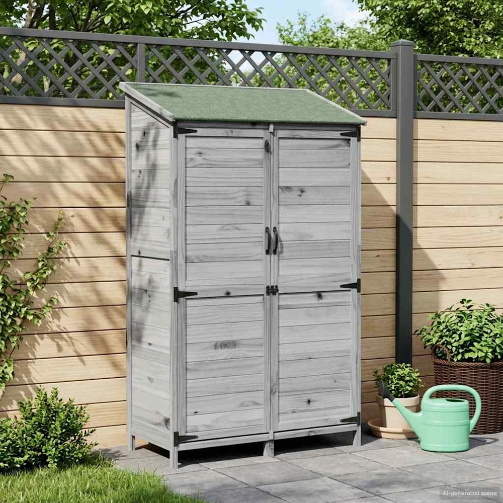 Sodo Sandėlys Pilka 106,5 x 56 x 176 cm Kietasis pušinis medis