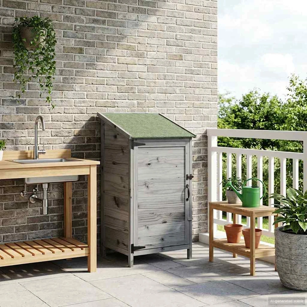 Sodo Sandėlys Pilka 59 x 56 x 113,5 cm Kietasis pušinis medis