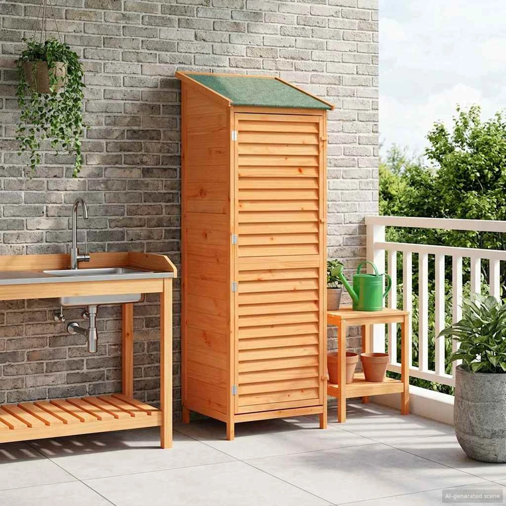 Sodo Sandėlys Ruda 59 x 56 x 176 cm Kietasis pušinis medis