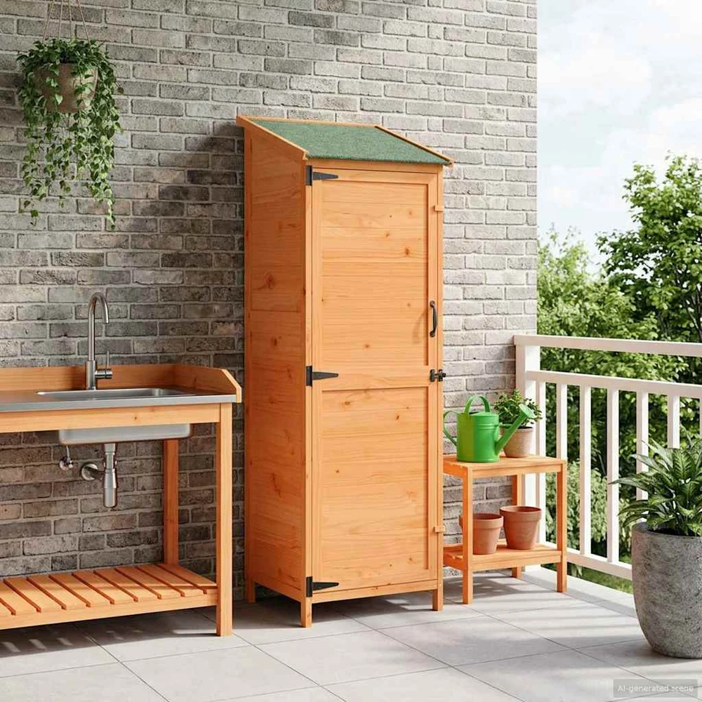 Sodo Sandėlys Ruda 59,5 x 56 x 176,5 cm Kietasis pušinis medis