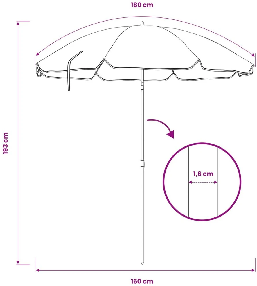 Sodo skėtis 160 cm 170T poliesteris Oranžinė
