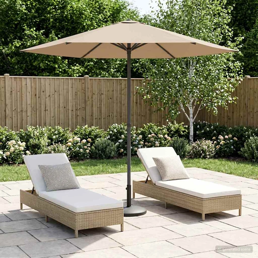 Sodo skėtis 230 x 230 cm Poliesteris Stačiakampio Taupe