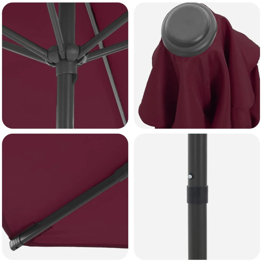 Sodo skėtis 300 x 300 cm Poliesteris Stačiakampio Bordo raudona