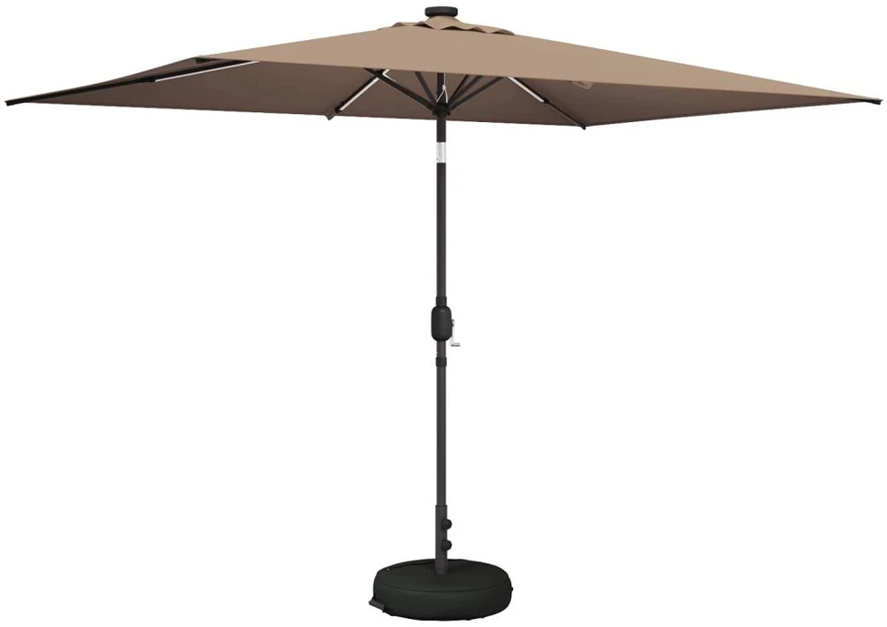 Sodo skėtis su LED šviesomis ir standu 200 x 300 cm Poliesteris