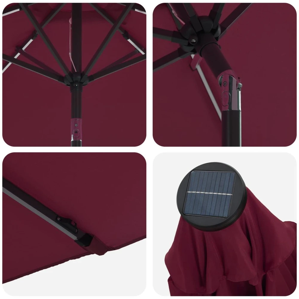 Sodo skėtis su LED šviesomis ir standu 200 x 300 cm Poliesteris