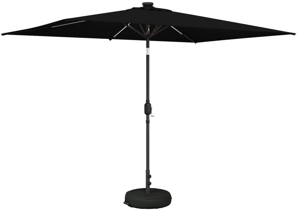Sodo skėtis su LED šviesomis ir standu 200 x 300 cm Poliesteris