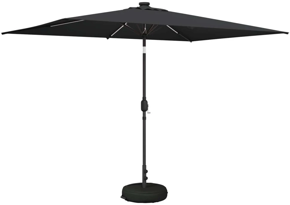 Sodo skėtis su LED šviesomis ir standu 200 x 300 cm Poliesteris