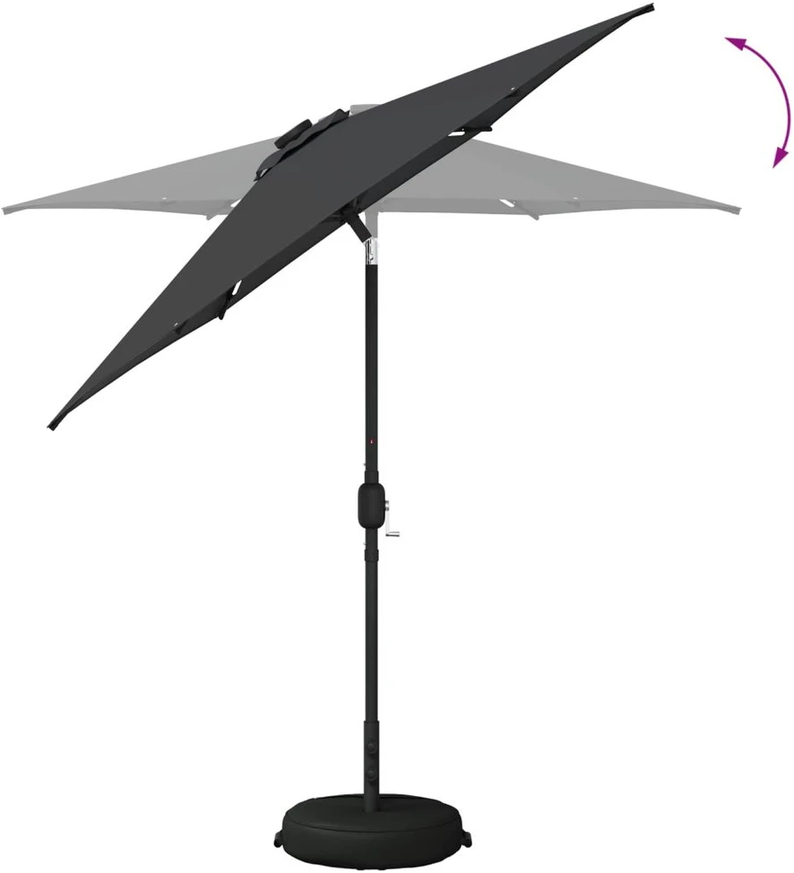 Sodo skėtis su LED šviesomis ir standu 230 x 230 cm Poliesteris