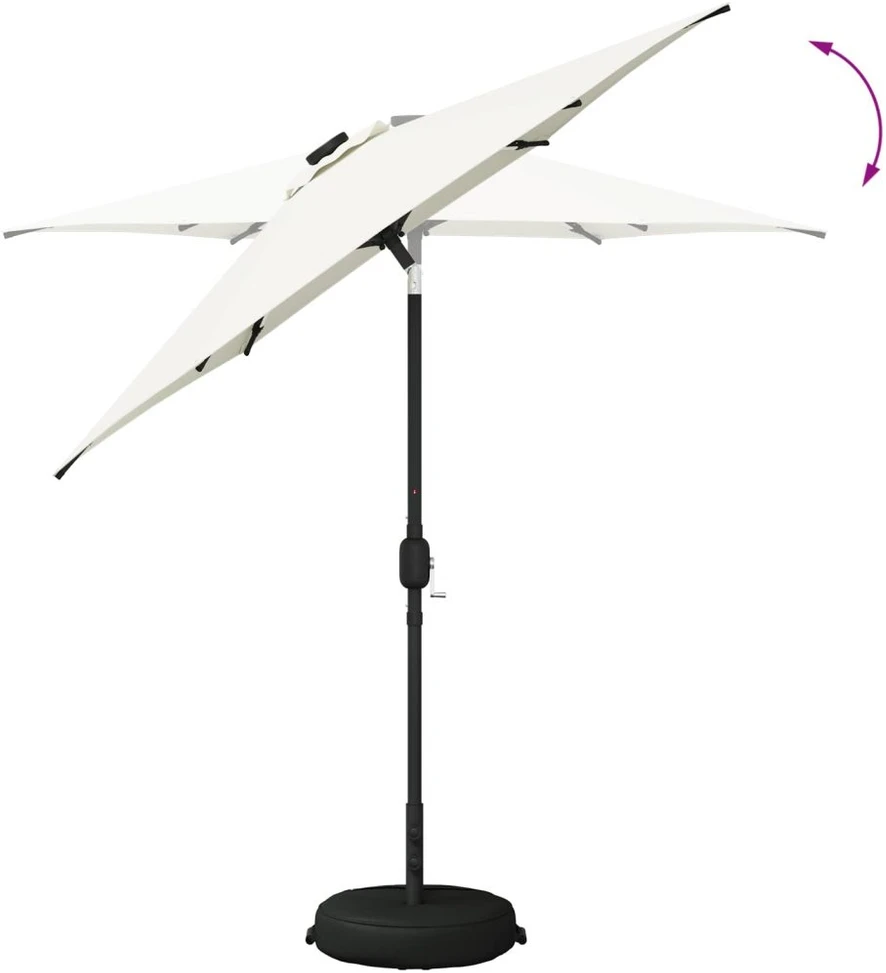 Sodo skėtis su LED šviesomis ir standu 230 x 230 cm Poliesteris