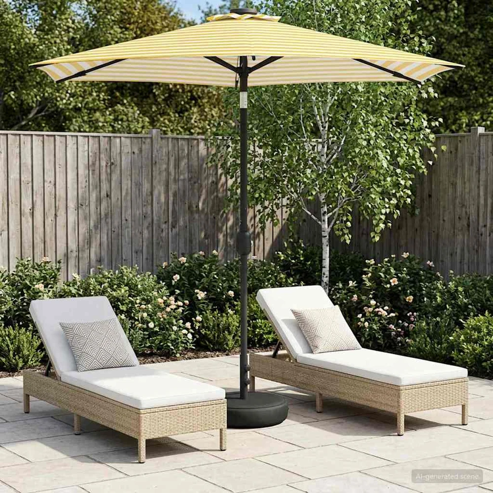 Sodo skėtis su LED šviesomis ir standu 230 x 230 cm Poliesteris