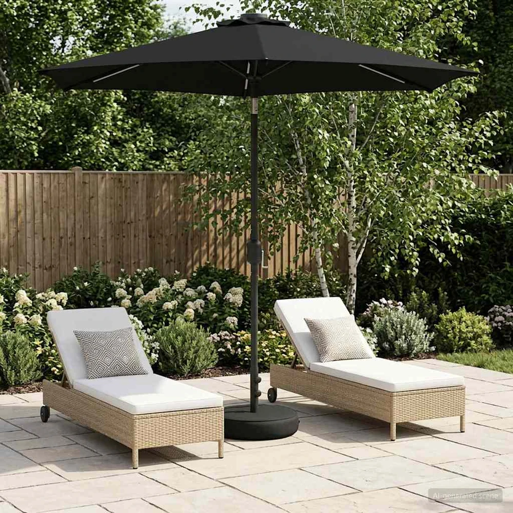 Sodo skėtis su LED šviesomis ir standu 230 x 230 cm Poliesteris