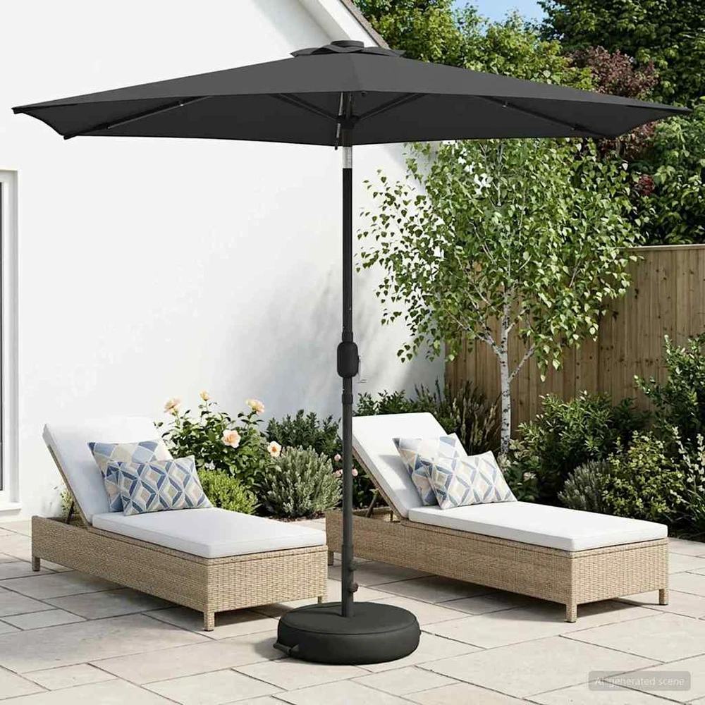 Sodo skėtis su LED šviesomis ir standu 270 x 270 cm Poliesteris