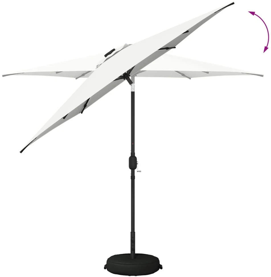 Sodo skėtis su LED šviesomis ir standu 270 x 270 cm Poliesteris