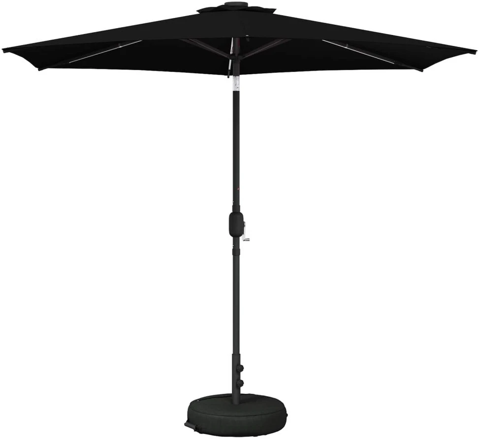Sodo skėtis su LED šviesomis ir standu 270 x 270 cm Poliesteris