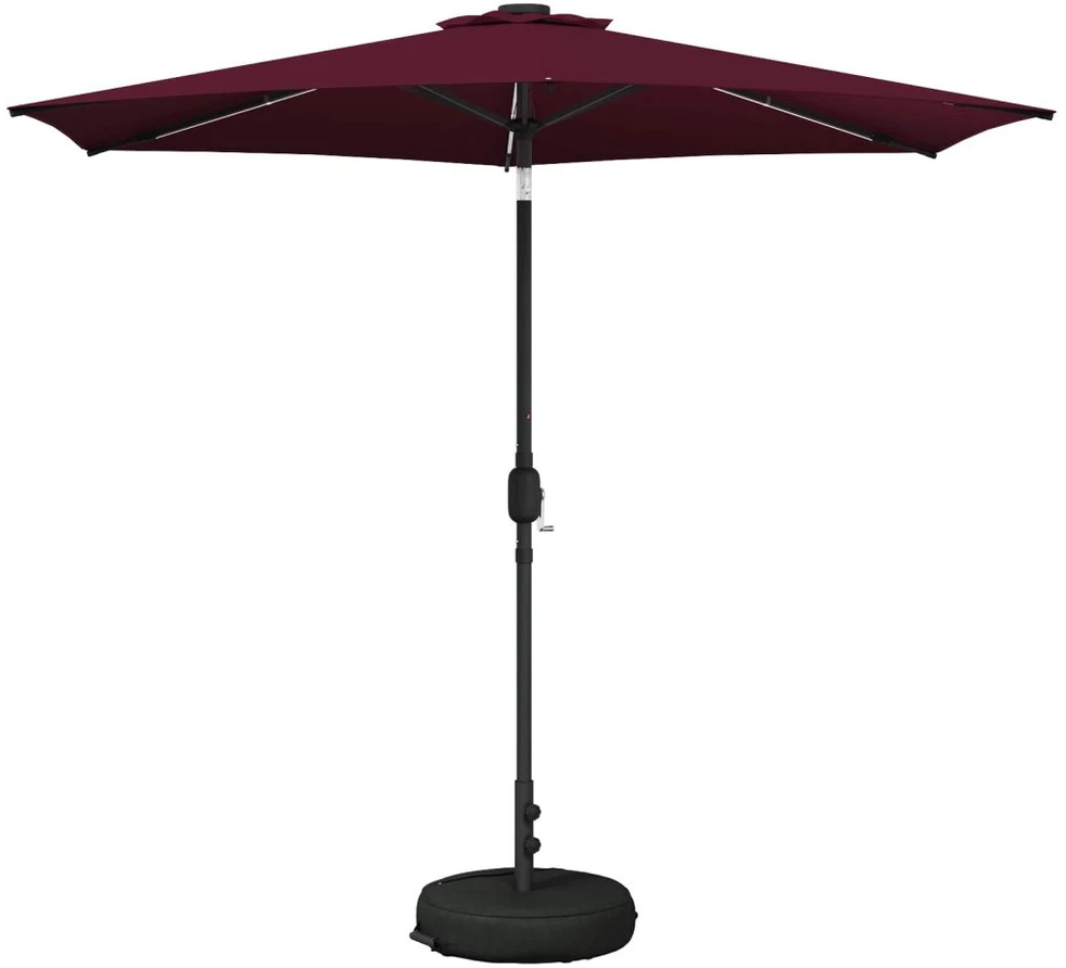 Sodo skėtis su LED šviesomis ir standu 270 x 270 cm Poliesteris