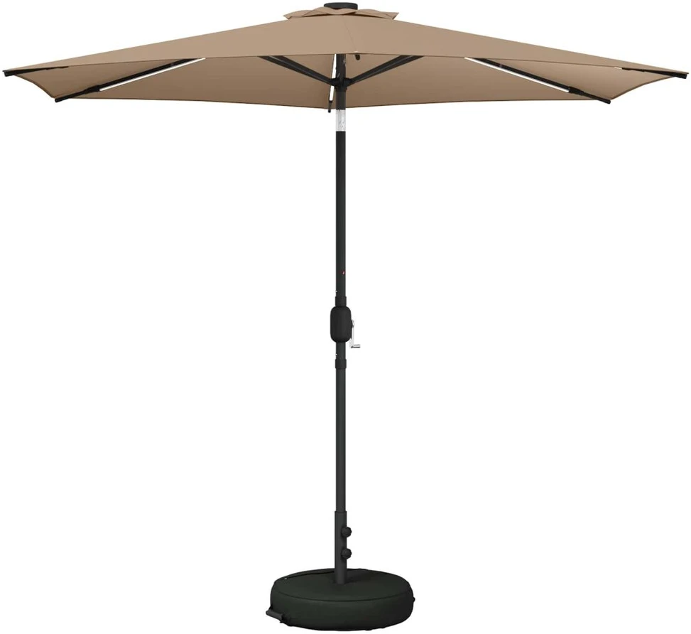 Sodo skėtis su LED šviesomis ir standu 270 x 270 cm Poliesteris