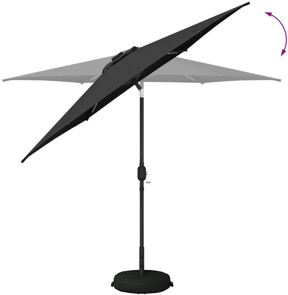 Sodo skėtis su LED šviesomis ir standu 270 x 270 cm Poliesteris