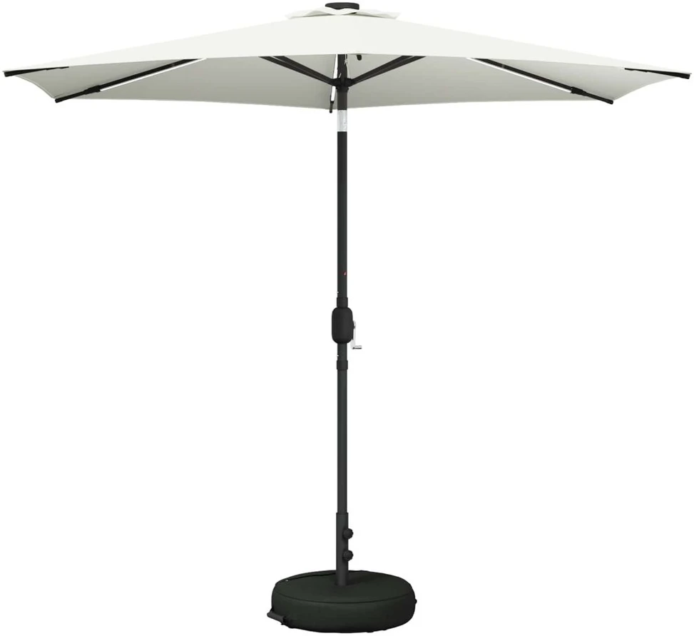 Sodo skėtis su LED šviesomis ir standu 270 x 270 cm Poliesteris