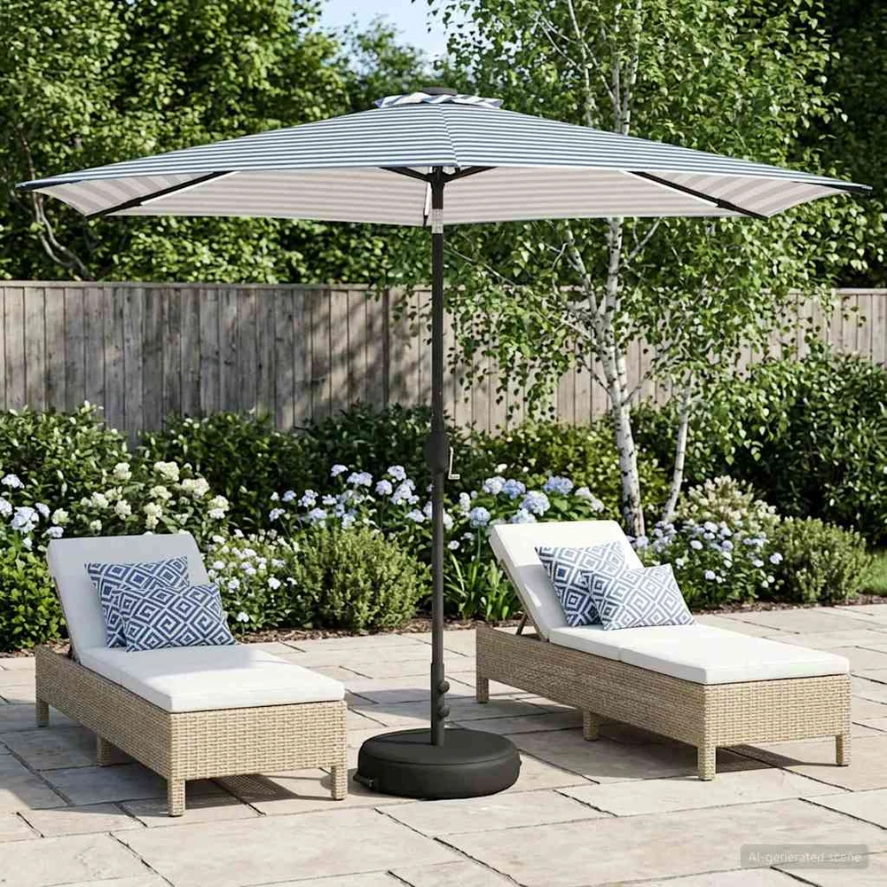 Sodo skėtis su LED šviesomis ir standu 300 x 300 cm Poliesteris