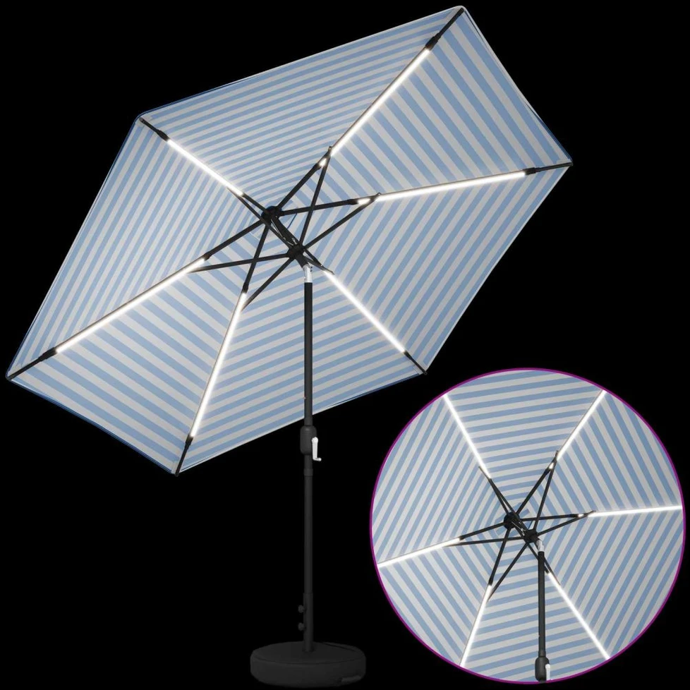 Sodo skėtis su LED šviesomis ir standu 300 x 300 cm Poliesteris