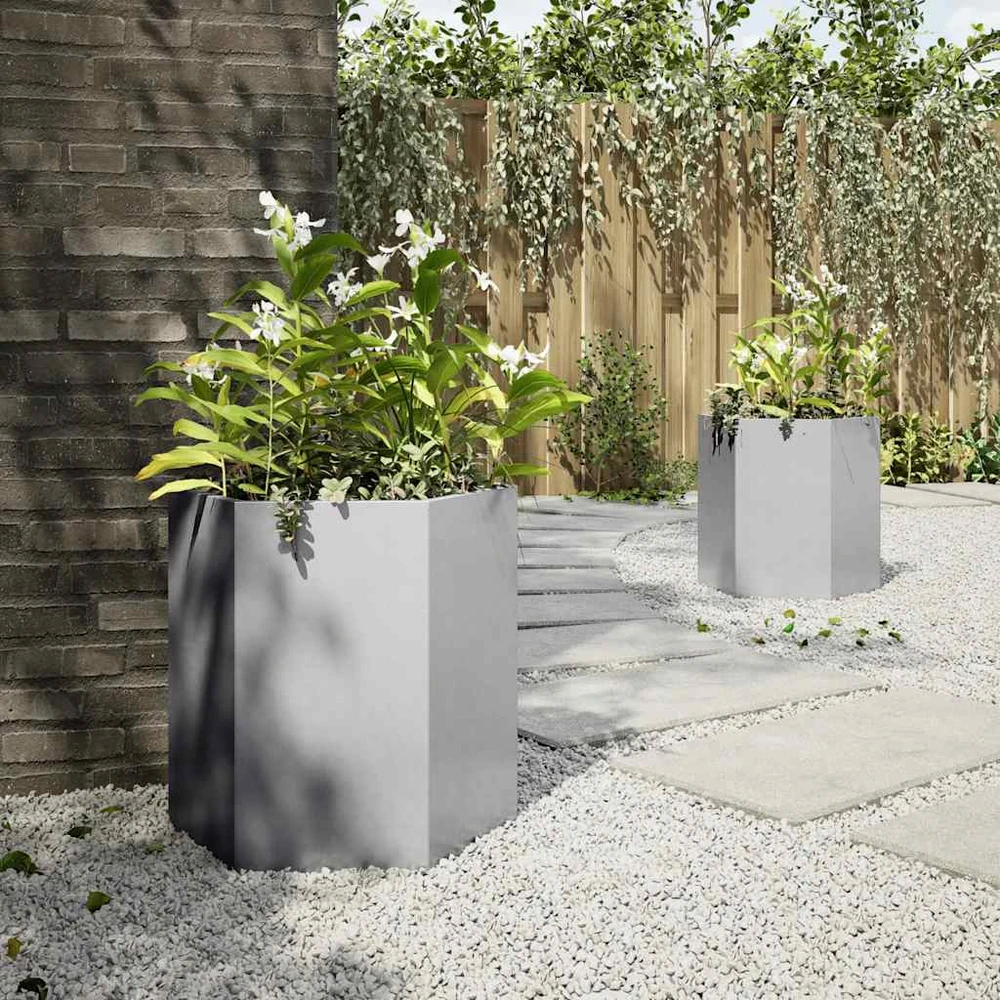 sodo sodinukai 2 vnt šešiakampis 46x40x45 cm cinkuoto plieno