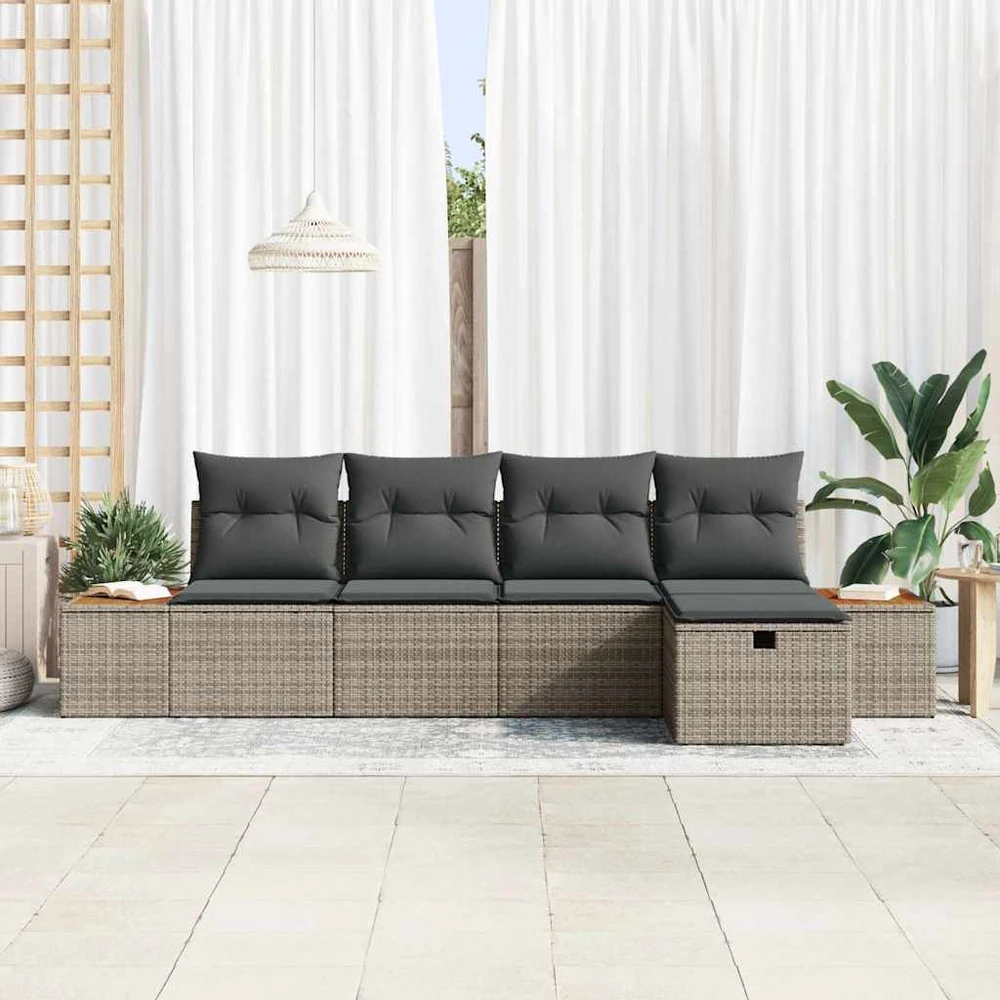Sodo Sofų Rinkinys 6 vnt. Pilka poliratanas