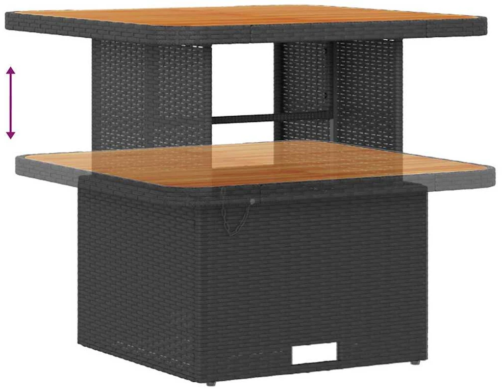 Sodo Sofų Rinkinys 9 vnt. Juoda poliratanas