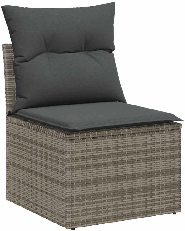 Lauko baldų komplektas Sodo Sofų Rinkinys 9 vnt. Pilka poliratanas