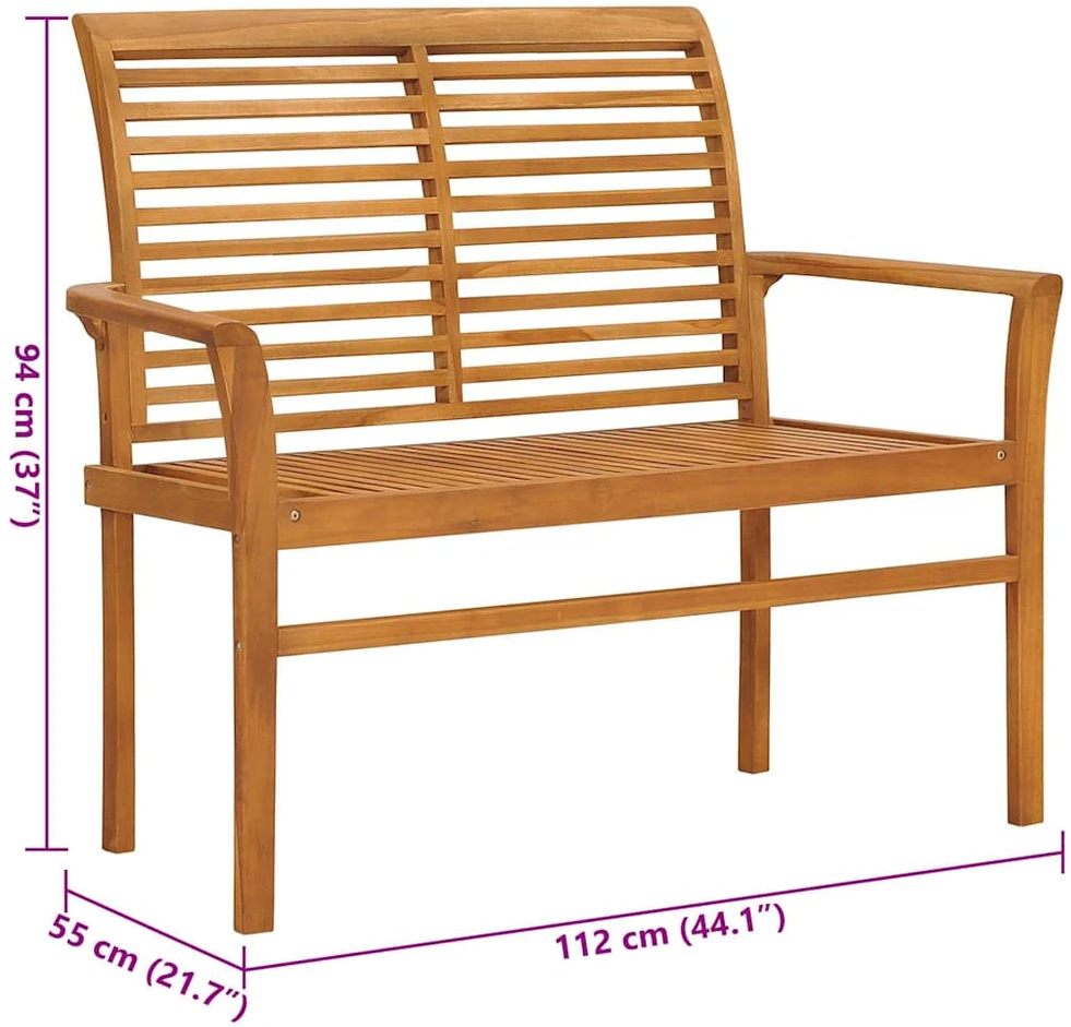 Sodo suoliukas su antracito spalvos pagalvėle, 112cm, tikmedis