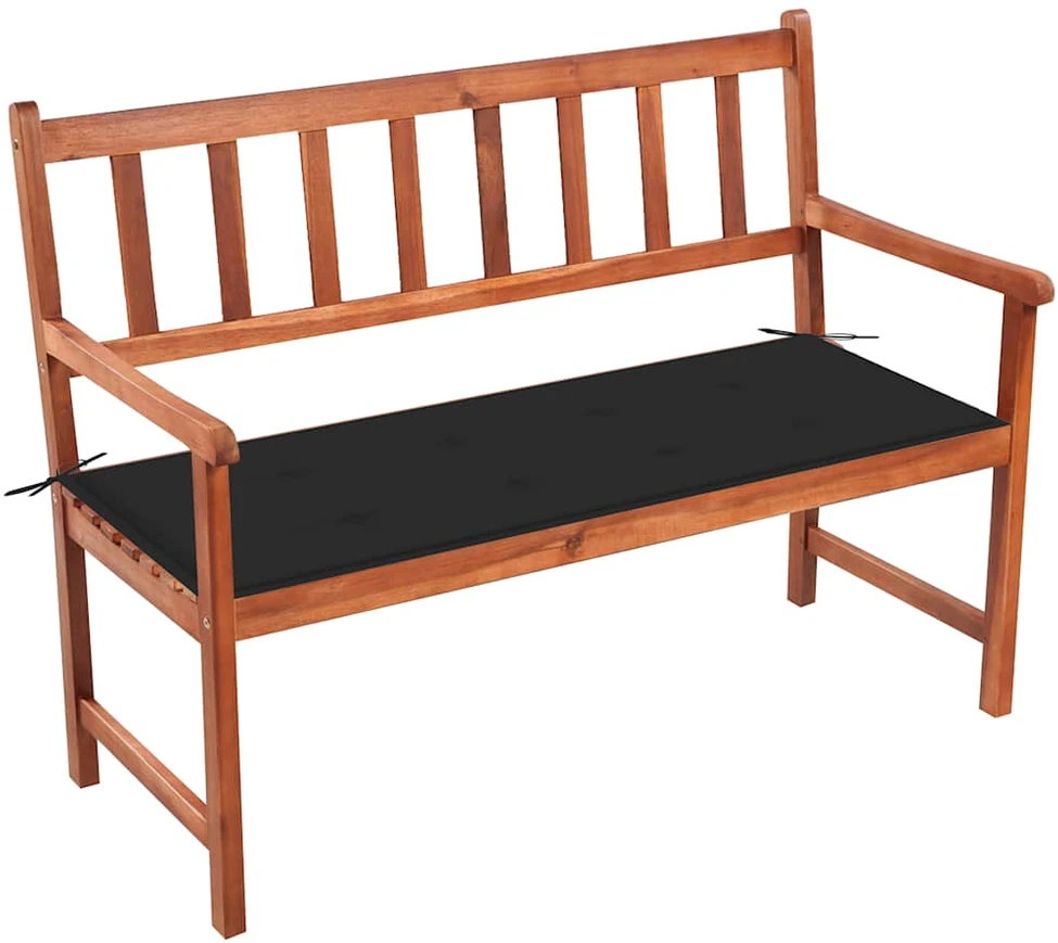 Sodo suoliukas su pagalvėle, 120cm, akacijos medienos masyvas