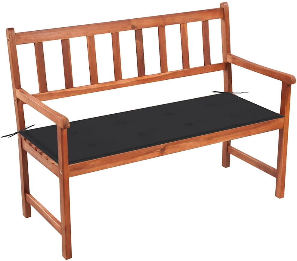 Sodo suoliukas su pagalvėle, 120cm, akacijos medienos masyvas