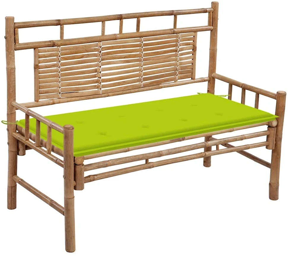 Sodo suoliukas su pagalvėle, 120cm, bambukas (41504+314082)