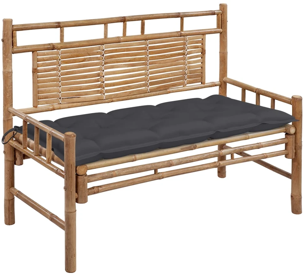 Sodo suoliukas su pagalvėle, 120cm, bambukas (41504+314944)