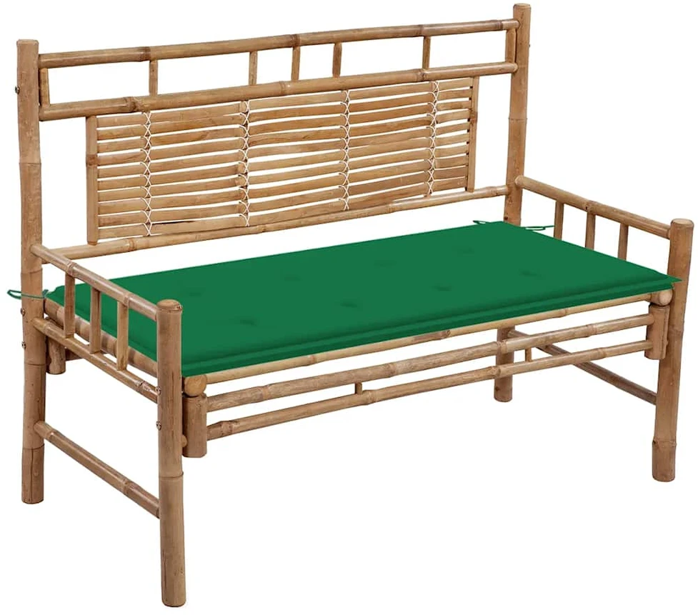 Sodo suoliukas su pagalvėle, 120cm, bambukas