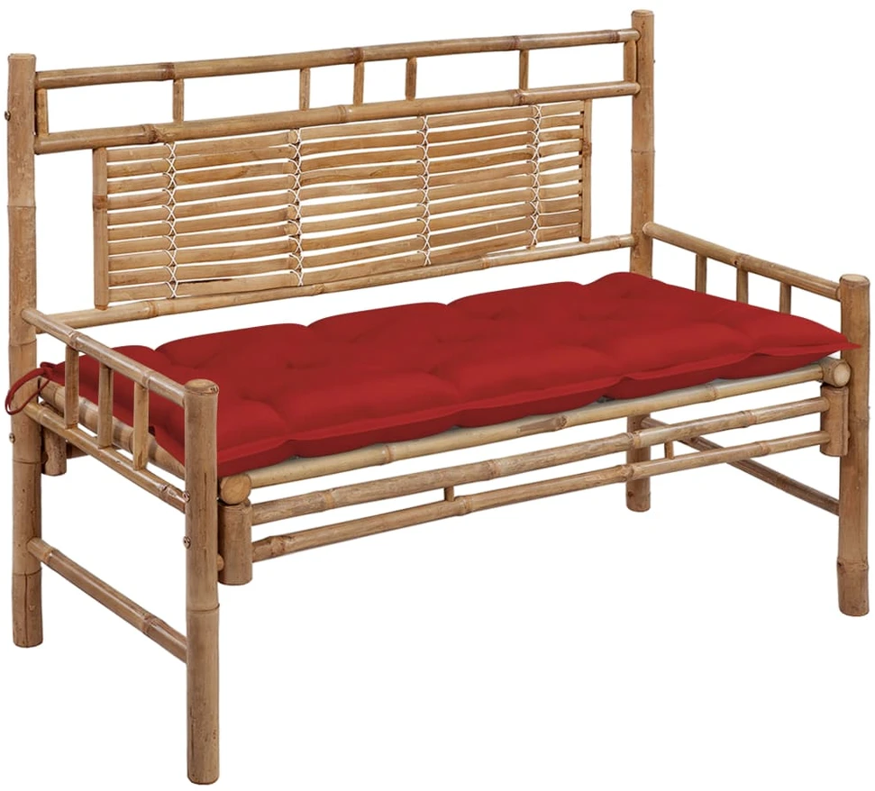 Sodo suoliukas su pagalvėle, 120cm, bambukas (41504+314950)