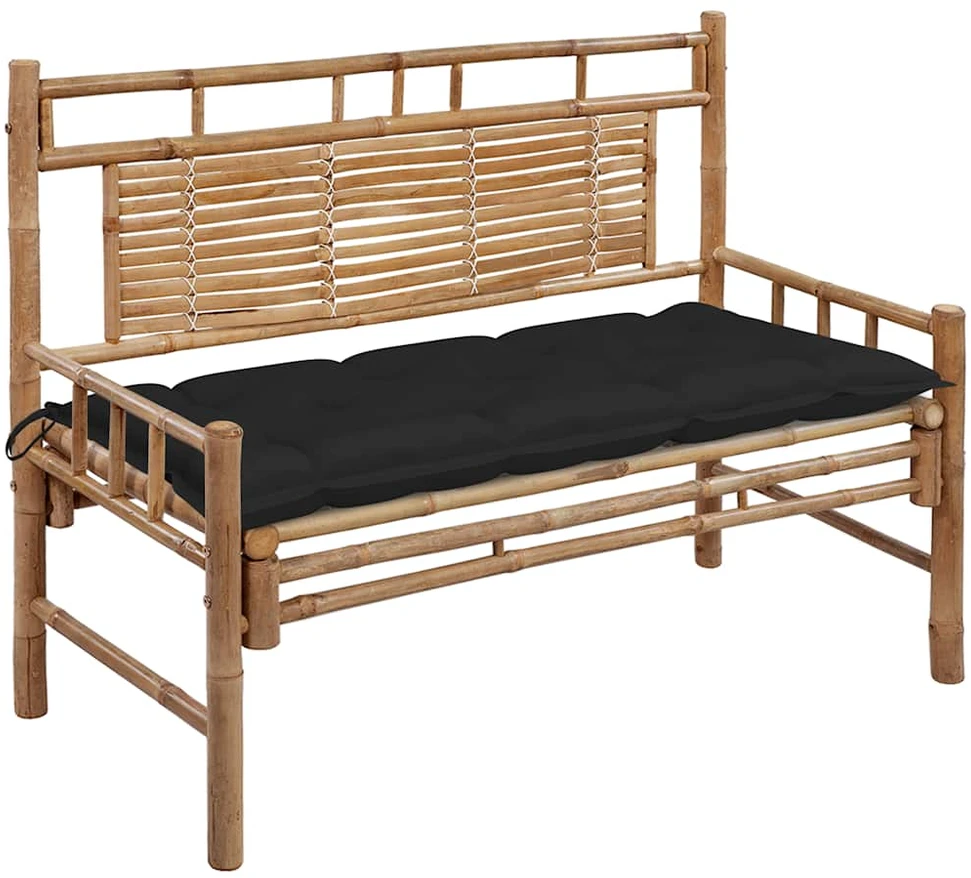 Sodo suoliukas su pagalvėle, 120cm, bambukas (41504+314951)