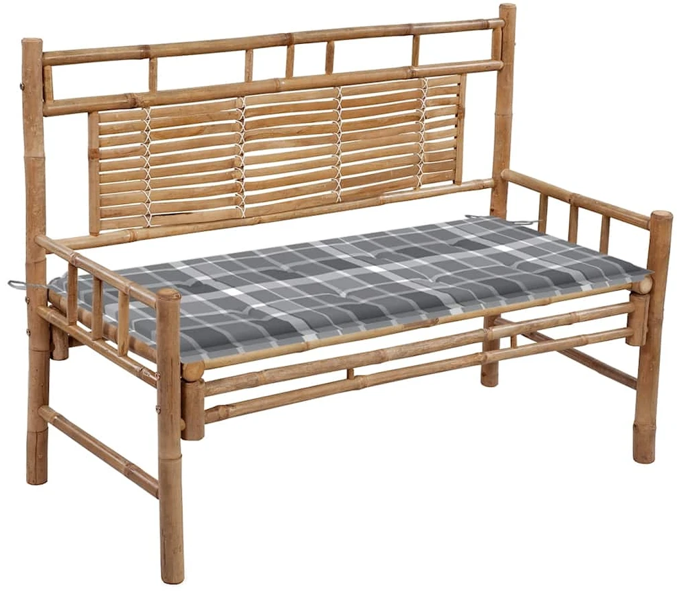 Sodo suoliukas su pagalvėle, 120cm, bambukas (41504+314085)