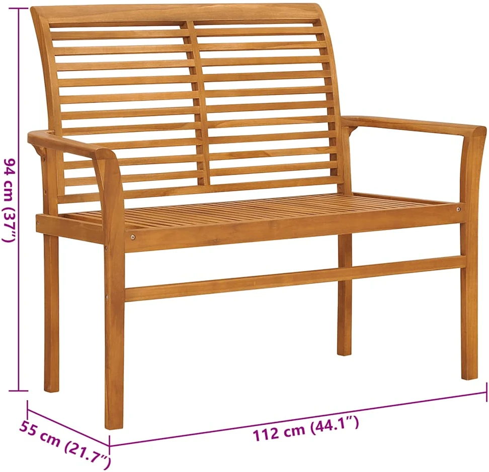 Sodo suoliukas su smėlio spalvos pagalvėle, 112cm, tikmedis