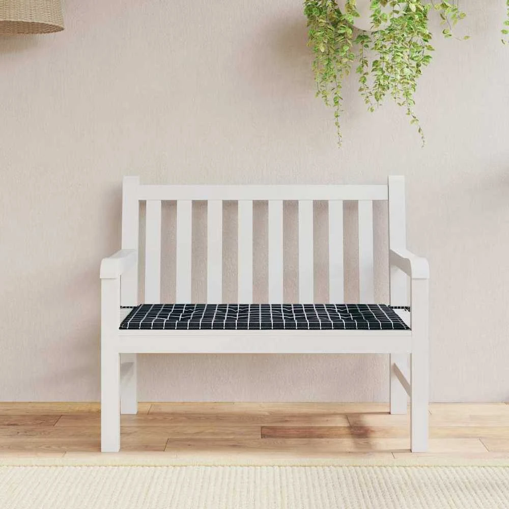 Sodo suoliuko pagalvėlė, 120x50x3cm, audinys, juodi langeliai