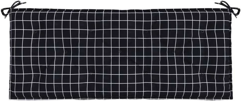 Sodo suoliuko pagalvėlė, 120x50x7cm, audinys, juodi langeliai