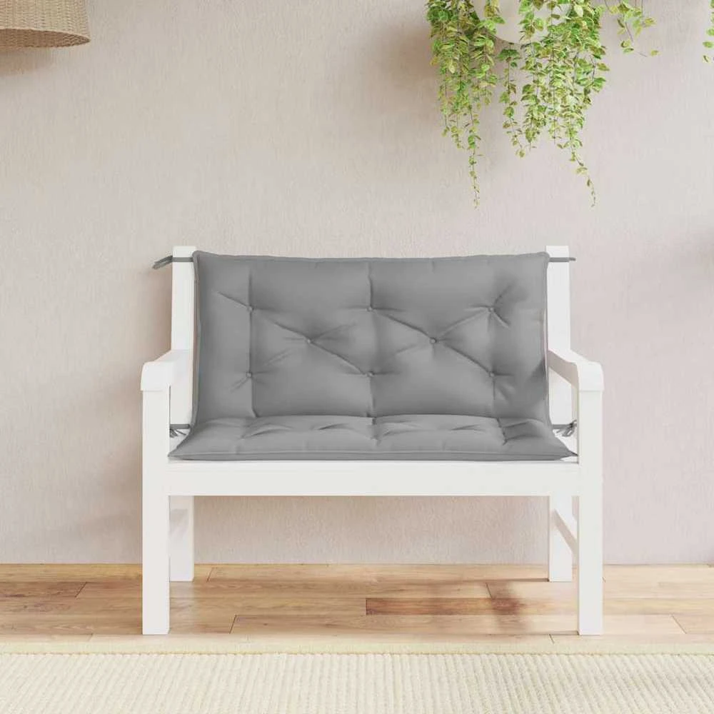 Sodo suoliuko pagalvėlė, pilka, 100x(50+50)x7cm, audinys