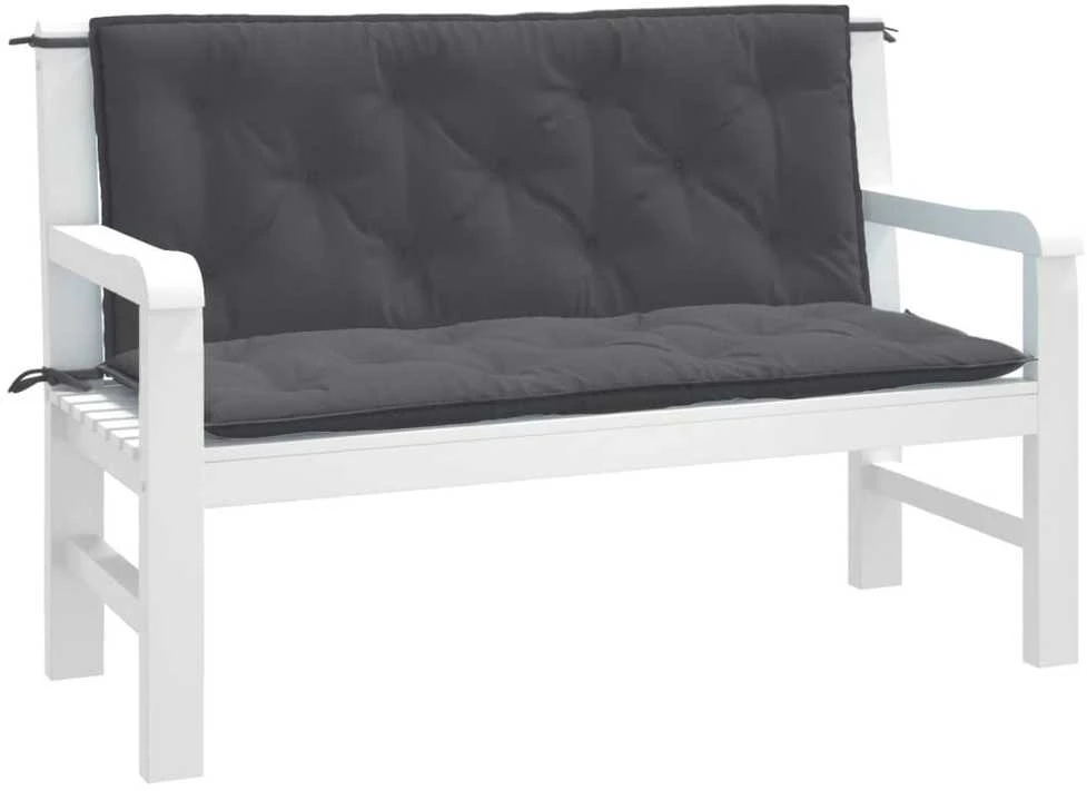 Sodo suoliuko pagalvėlės, 2vnt., antracito, 120x50x7cm, audinys
