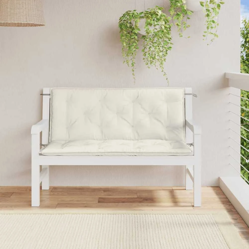 Sodo suoliuko pagalvėlės, 2vnt., kreminės, 120x50x7cm, audinys