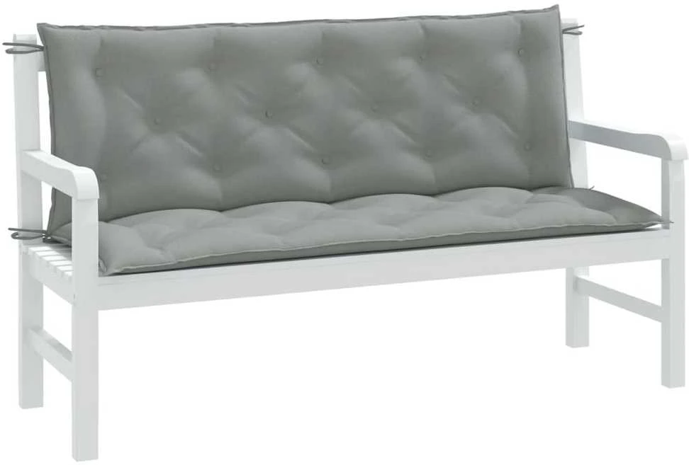 Sodo suoliuko pagalvėlės, 2vnt., pilkos, 150x50x7cm, audinys