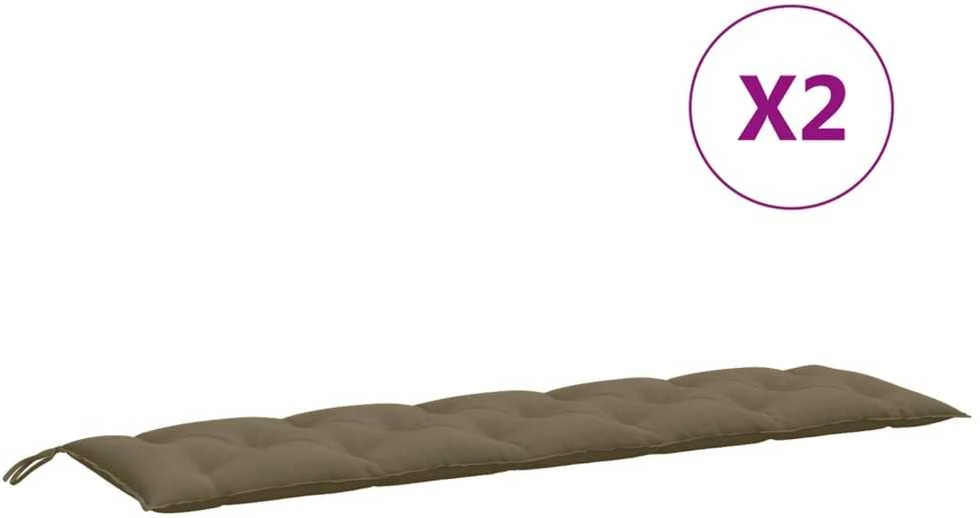 Sodo suoliuko pagalvėlės, 2vnt., taupe, 180x50x7cm, audinys