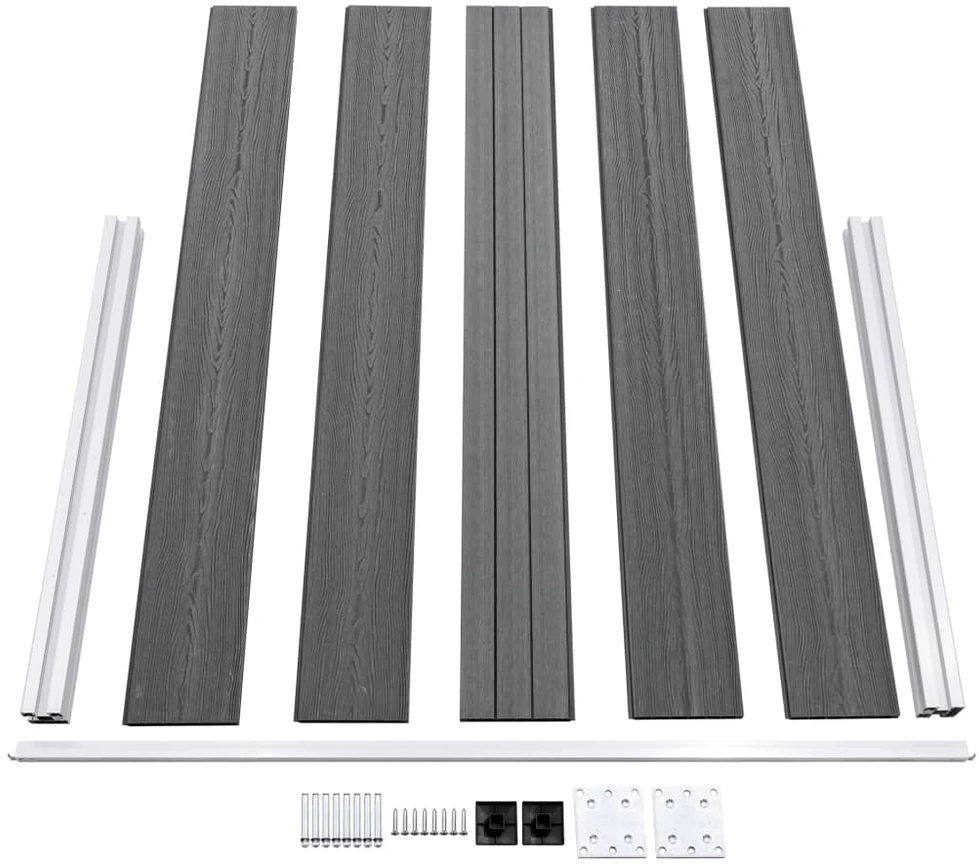 Sodo tvora, pilkos spalvos, 353x106cm, WPC (49073+49075)