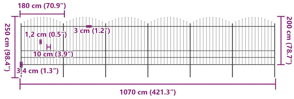 Sodo tvora su iečių viršug., juoda, (1,75-2)x10,2m, plienas