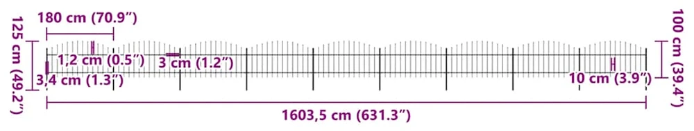 Sodo tvora su iečių viršug., juoda, (1-1,25)x15,3m, plienas