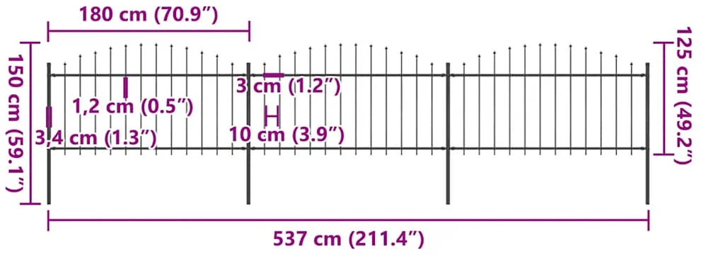 Sodo tvora su iečių viršug., juoda, (1,25-1,5)x5,1m, plienas