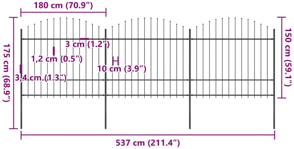 Sodo tvora su iečių viršug., juoda, (1,5-1,75)x5,1m, plienas
